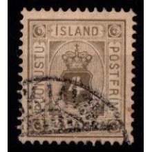 1898-1900 - Island - AFA TJ 9B - 4 aur grå - Frimærke - Tjenestemærker - Stemplet.